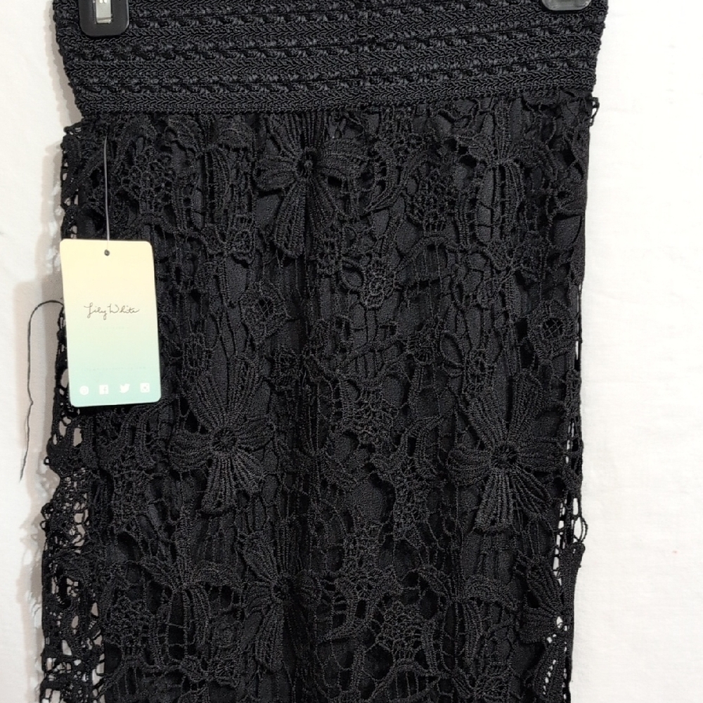 Lily White Black Crochet Midi Skirt - Picture 6 of 8